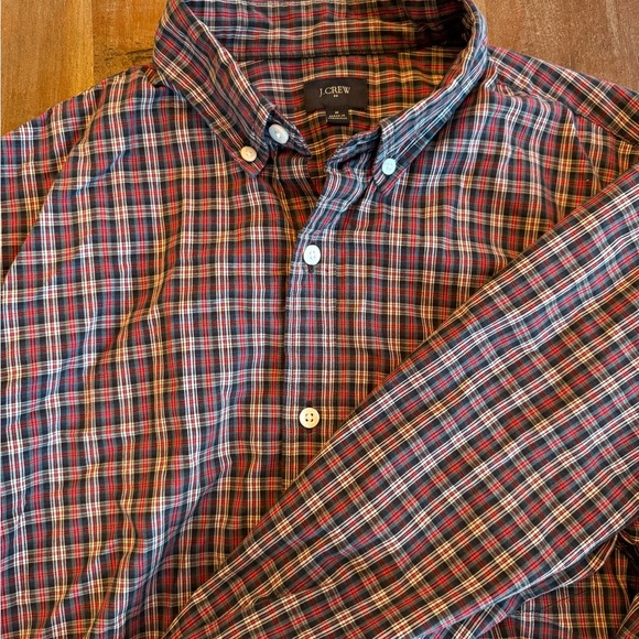 JCrew LS plaid shirt medium - Picture 1 of 2